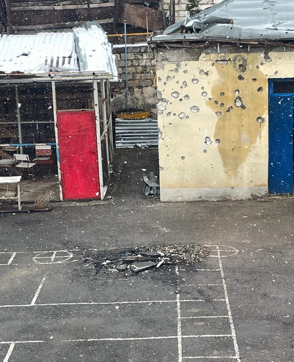 Damage to a schoolyard