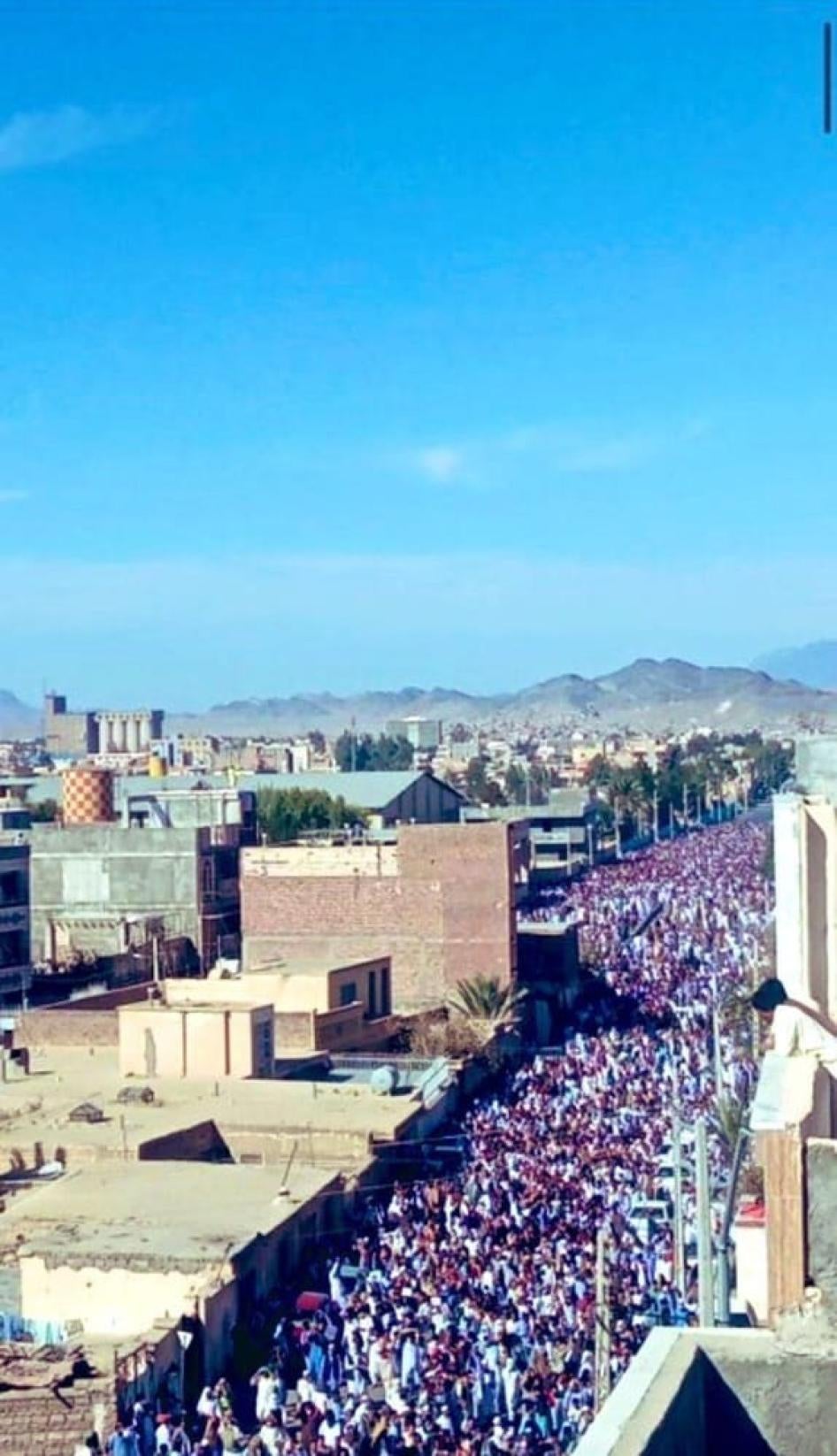 People protest in Zahedan, Iran, on October 28, 2022. 