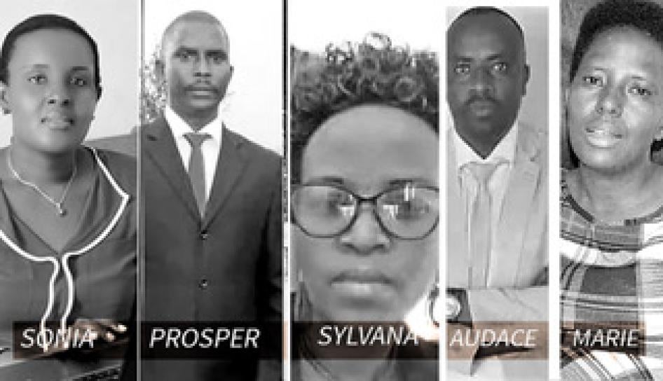 From the left to the right, Sonia Ndikumasabo, Prosper Runyange, Sylvana Inamahoro, Audace Havyarimana and Marie Emerusabe.