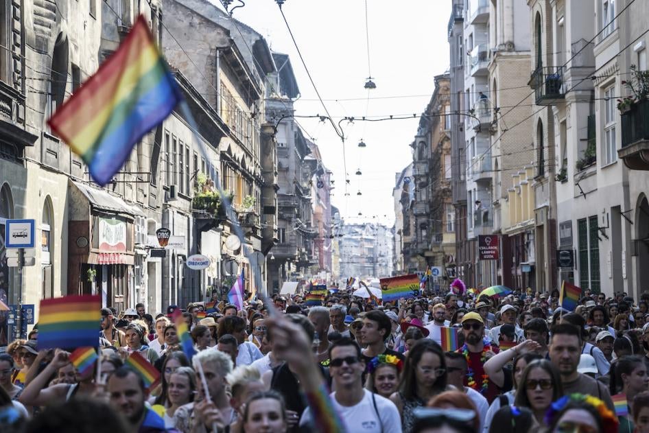 Pride parade in Budapest, Hungary, July 15, 2023.