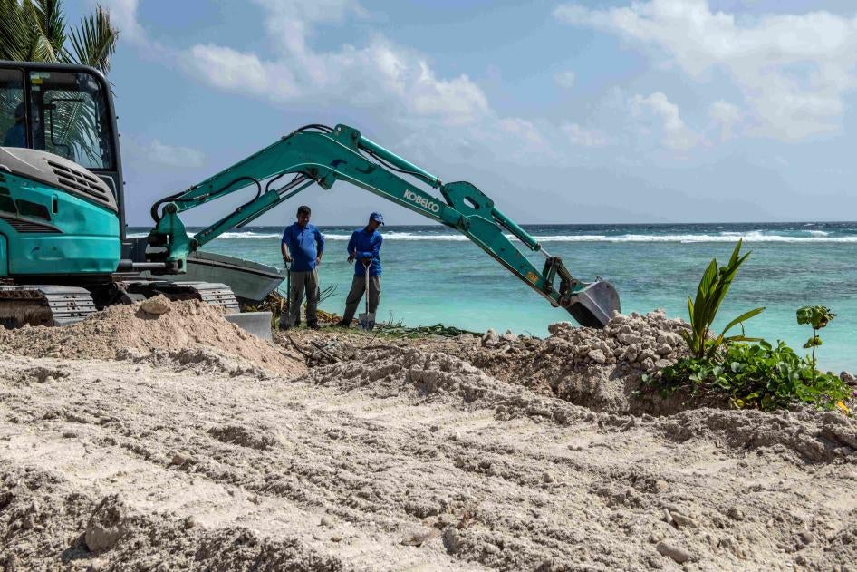 Construction site on a beach