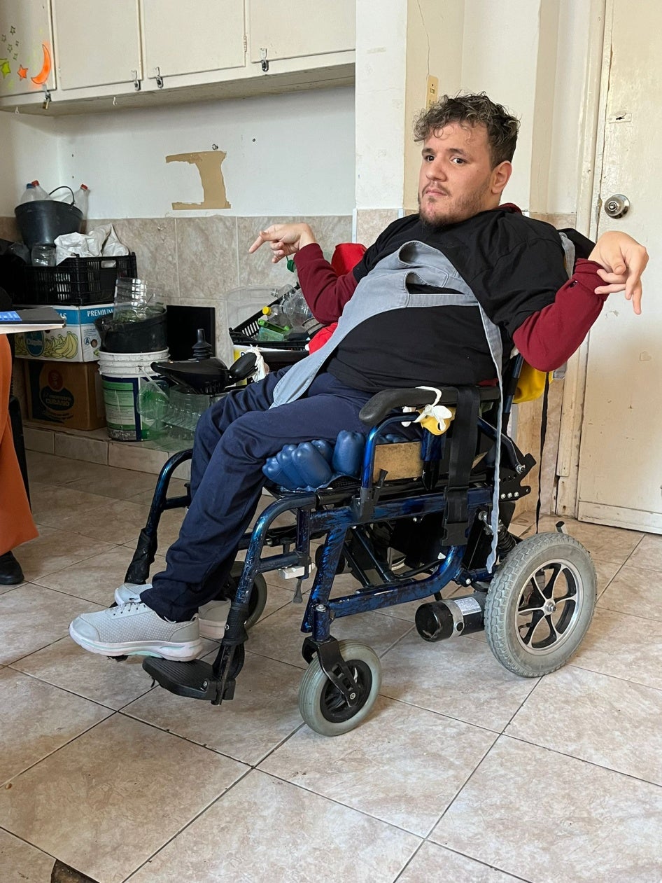 Carlos Ignacio Sánchez, a 27-year-old man with cerebral palsy living in an institution for people with disabilities in Montevideo, Uruguay.