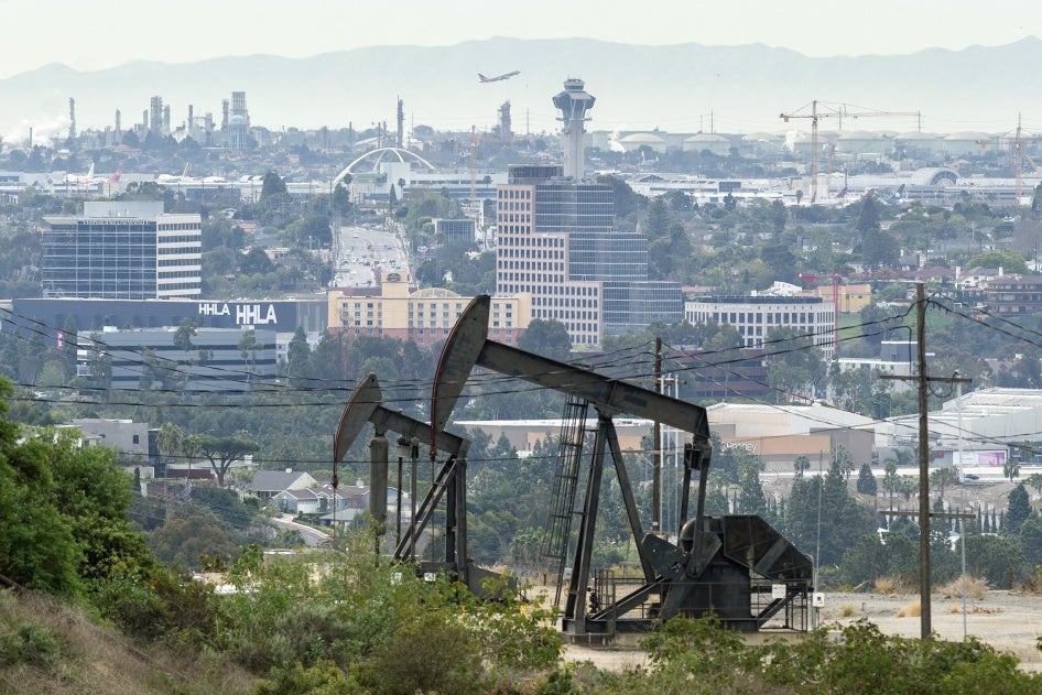 The Inglewood Oil Field in Los Angeles, California, March 9, 2020.