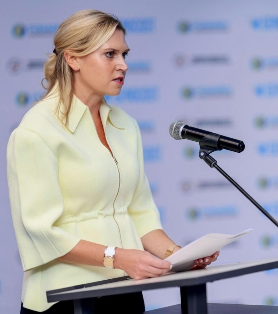 Ida Sawyer (HRW) s’exprimait lors d'un événement parallèle tenu en marge de l'Assemblée générale des Nations Unies, au sujet de la RD Congo, le 22 septembre 2025.