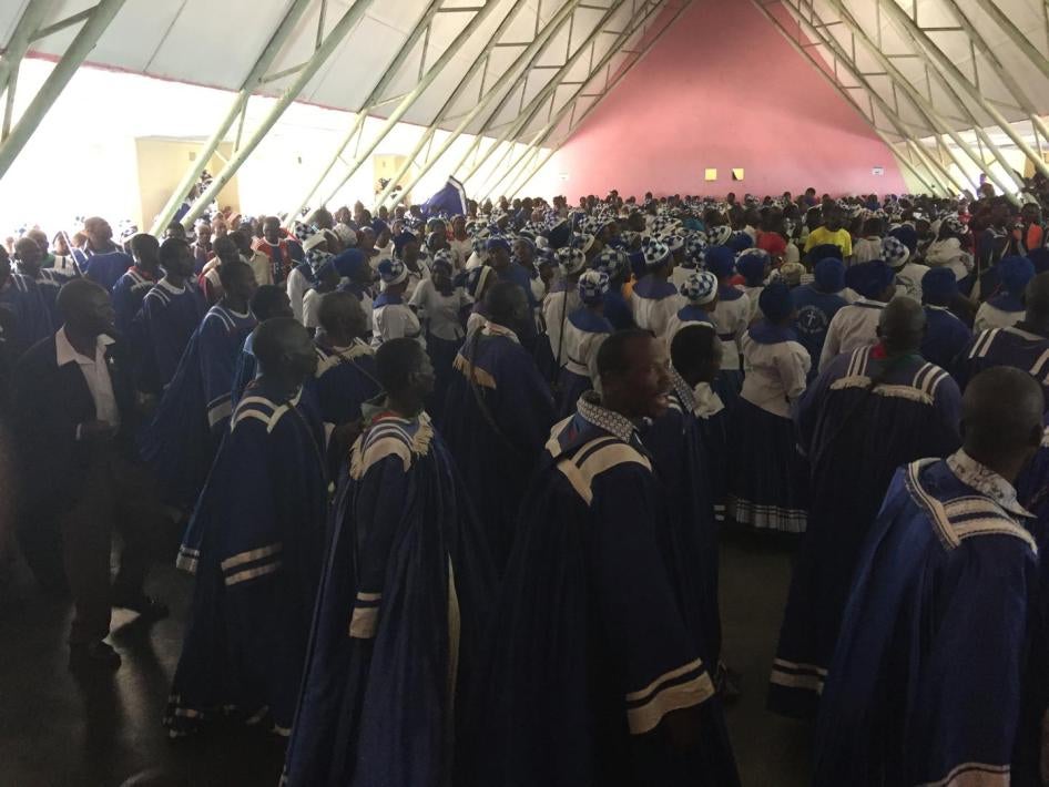 Followers of the Zion Apostolic Church in Mbare, Harare. Child marriage is common among indigenous apostolic churches who mix Christian beliefs with traditional cultures. 