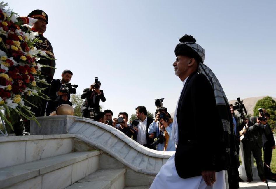 Afghan President Ashraf Ghani attends Afghan Independence Day celebrations in Kabul, Afghanistan, August 18, 2016.