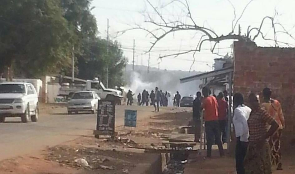 Police fired teargas to block a peaceful political opposition meeting from taking place on April 24, 2016, in the southern city of Lubumbashi, Democratic Republic of Congo. Presidential aspirant Moise Katumbi was due to speak at the meeting. 