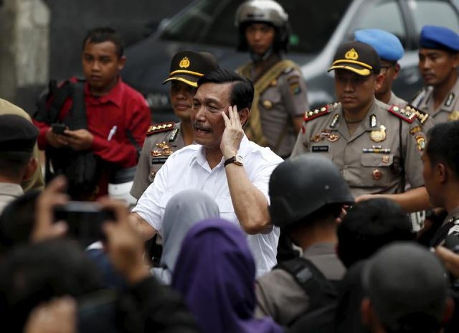 Security minister Luhut Binsar Pandjaitan in central Jakarta, Indonesia on January 14, 2016.
