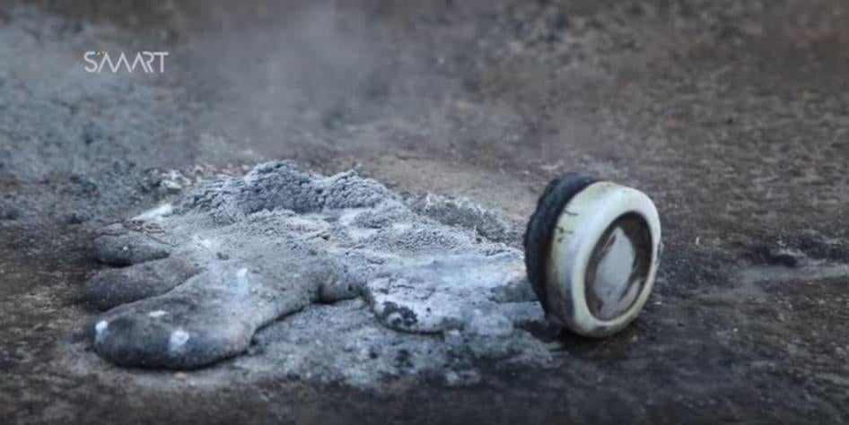 Photo of a ZAB-2.5 incendiary submunition from a December 5, 2016 attack on Maarat al-Numan south of Idlib.