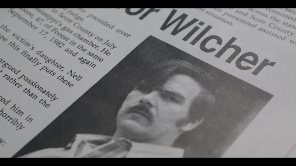 A newspaper article about Bobby Wilcher, sentenced to death for killing to women. © 2017 Florent Vassault