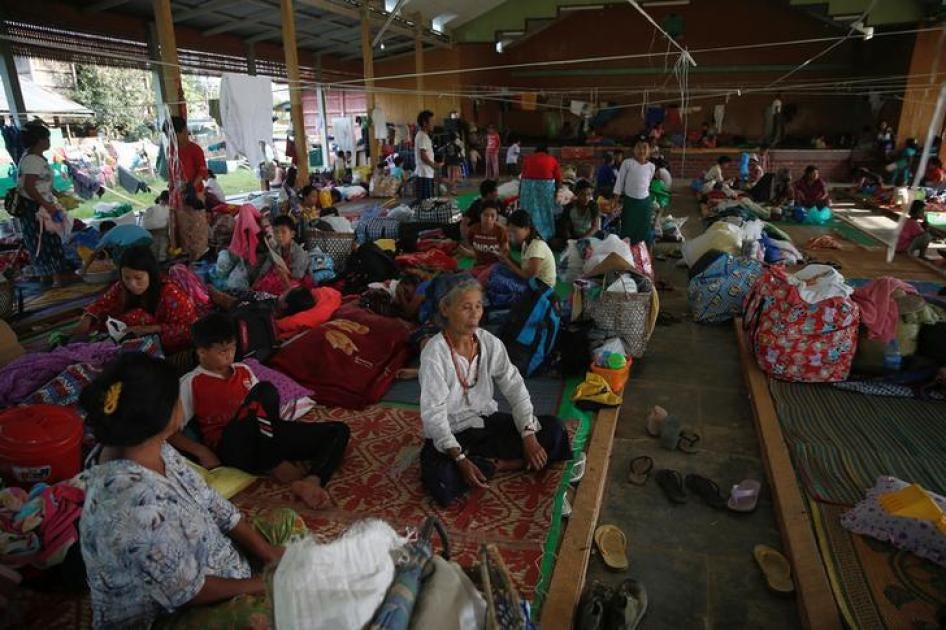People displaced in the conflict between the Burmese military and the Kachin Independence Army are seen at a church in Tanai Township, Kachin State, Burma, June 14, 2017.