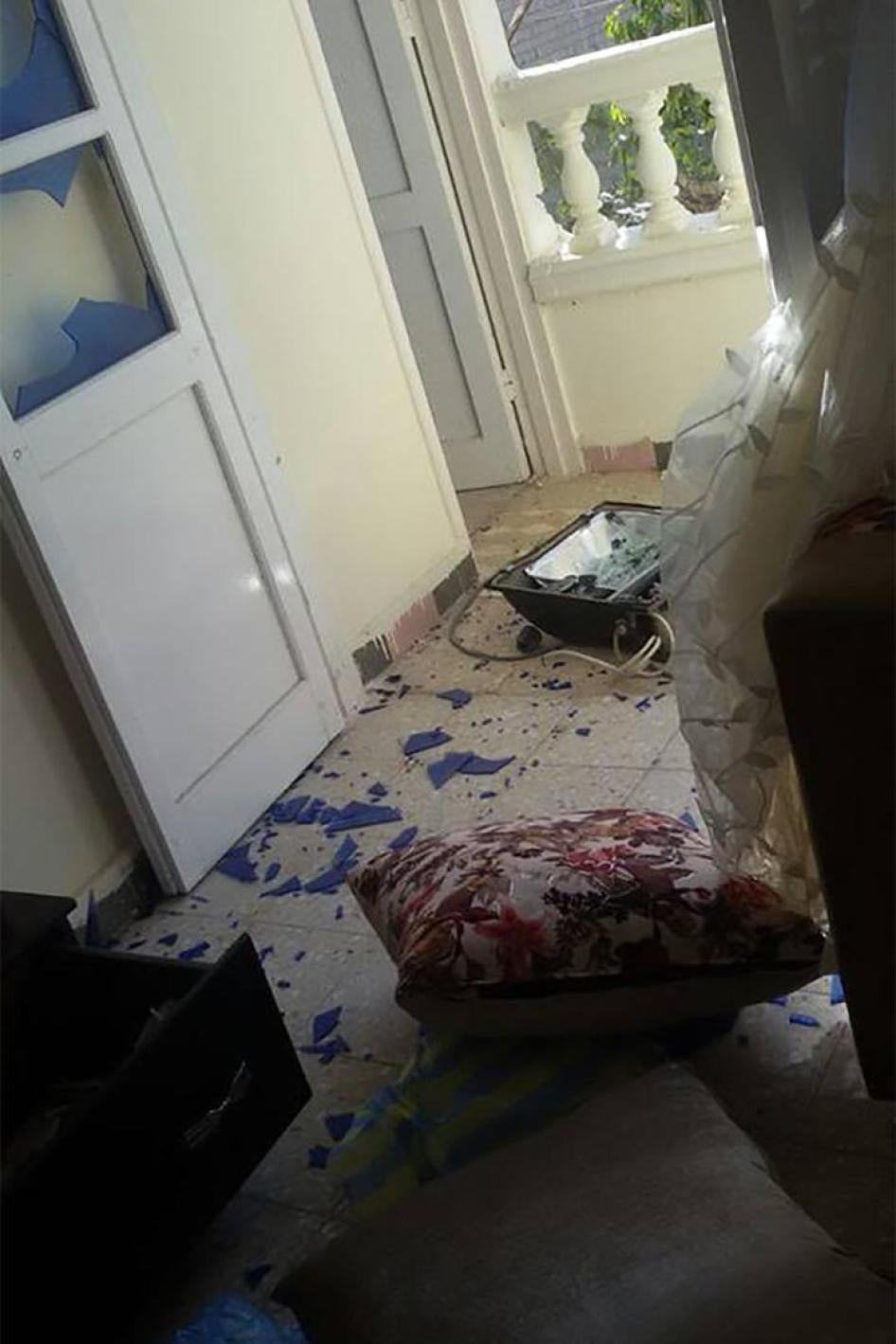 When police arrested Ahmed Rashid, 24, from his family home on October 17, 2016, they destroyed much of the family’s personal property, including the bed, refrigerator, television, toilet, stove, and glass cupboards. © Private 