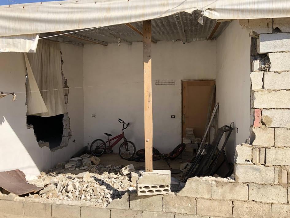 A partially dismantled shelter in a Syrian refugee camp in Arsal, Lebanon, June 20, 2019.