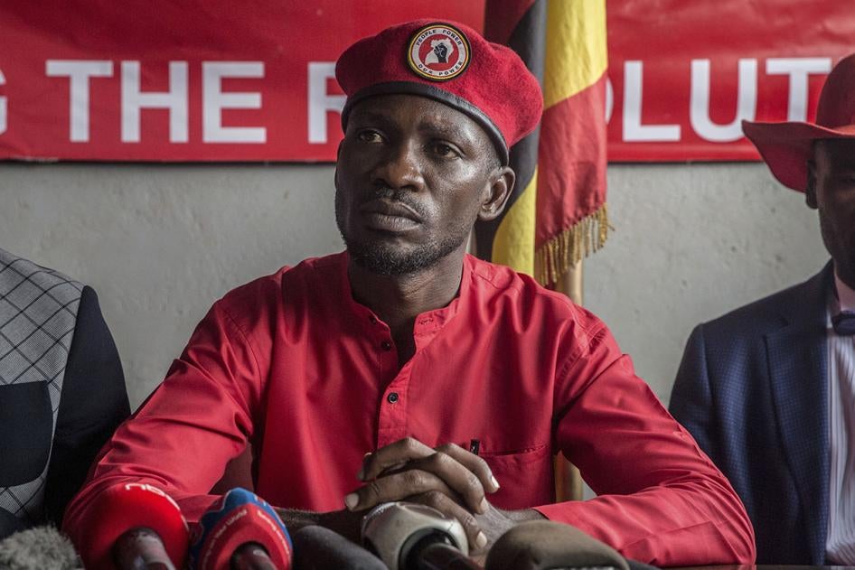 Musician and opposition candidate Robert Kyagulanyi aka Bobi Wine during a press conference in Kampala, Uganda, October 1, 2019.