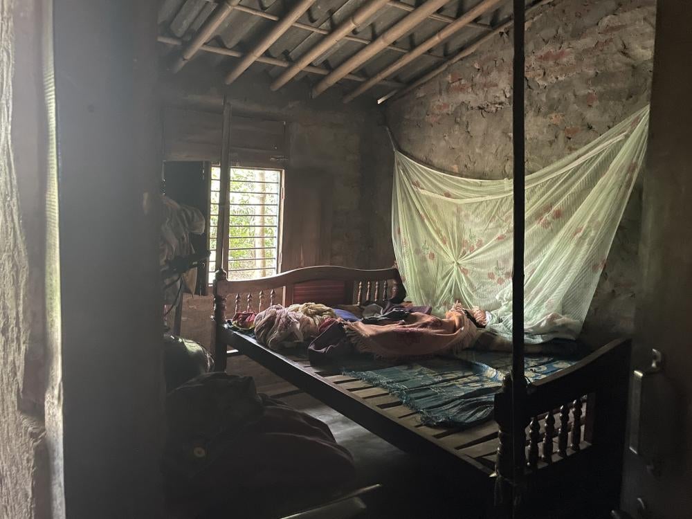 Room of a Nepali worker who died in Qatar.