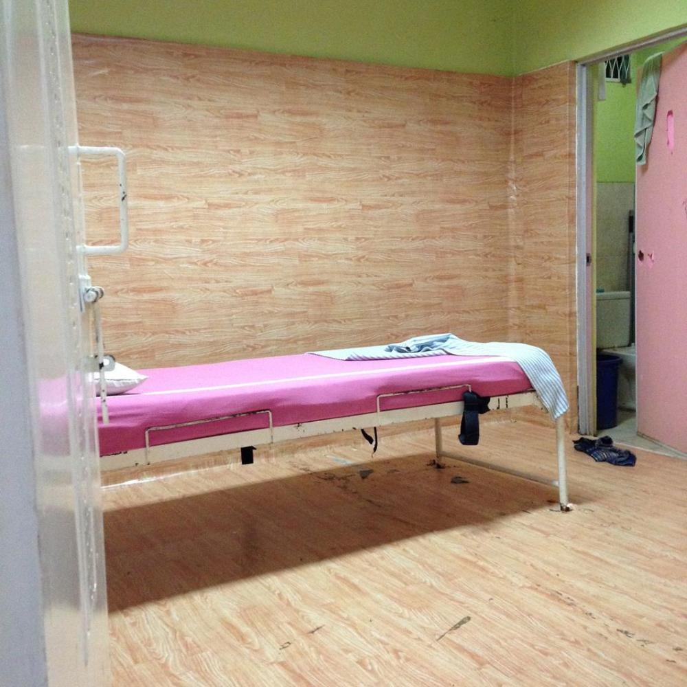 The isolation room for children with psychosocial disabilities in Grogol mental hospital in Jakarta. 