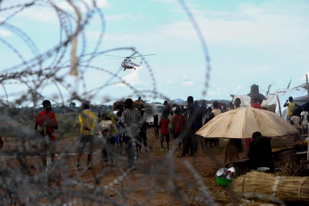 The new displacement camp in Kaga Bandoro, around the MINUSCA base and airstrip, where approximately 15,000 people sought shelter after the Seleka attack on October 12. 