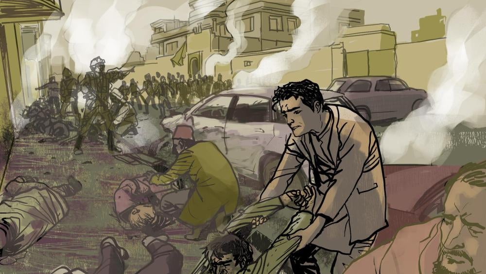 On April 22, 2018, a suicide bomber detonated an explosive charge near the doorway of a voter registration center in Kabul’s Shia-majority Dasht-e Barchi neighborhood, killing at least 57 people and injuring another 119.