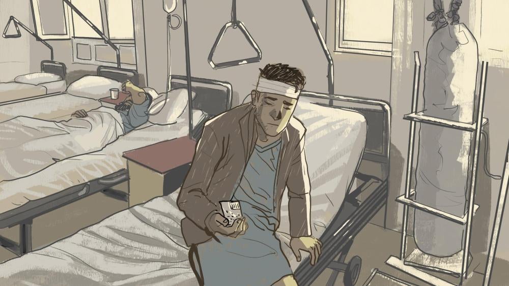 Unconscious, Arash was first taken to the Istiqlal, one of the largest public hospitals in the capital, and then to a surgical center for war victims run by Emergency, an Italian organization.