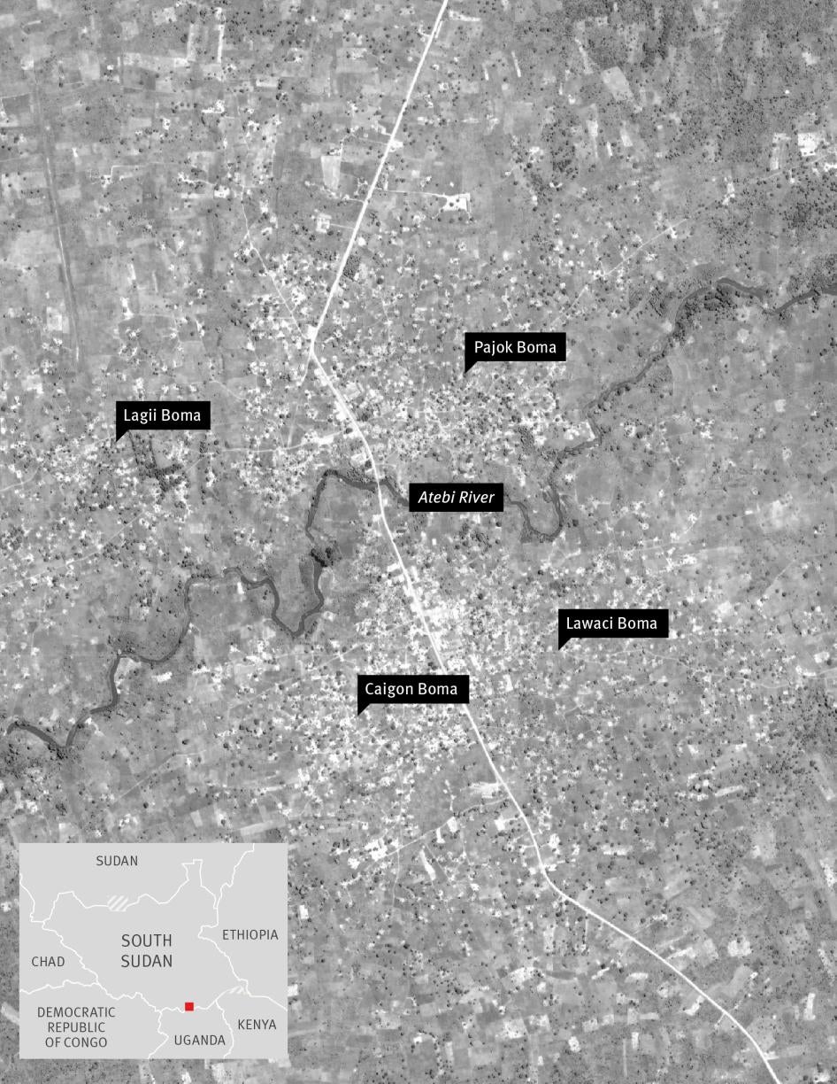 Map of Pajok in South Sudan