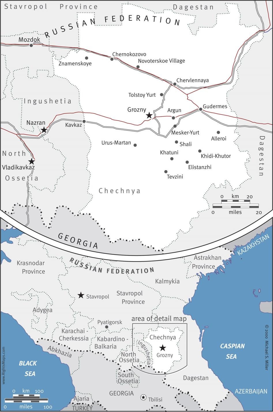 Map of Chechnya