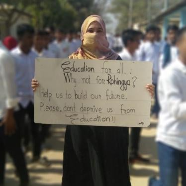 Rohingya refugee students demonstrate against being expelled from Bangladeshi secondary schools in Cox’s Bazar, Bangladesh, February 6, 2019. 