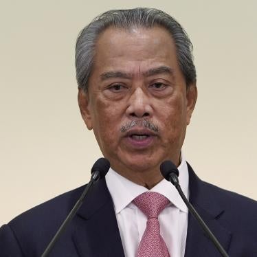 Malaysian Prime Minister Muhyiddin Yassin speaks during a press conference after the first cabinet meeting at the prime minister's office in Putrajaya, Malaysia, March 11, 2020. 
