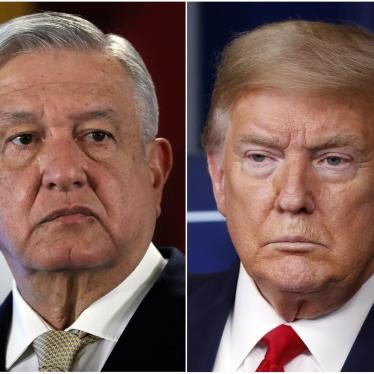 Mexican President Andres Manuel Lopez Obrador, left, on Nov. 29, 2019, in Mexico City and US President Donald Trump on April 17, 2020, in Washington, DC.