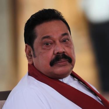 Sri Lanka’s former President Mahinda Rajapaksa, waits to be sworn in as prime minister at Kelaniya Royal Buddhist temple in Colombo, Sri Lanka, August 9, 2020.