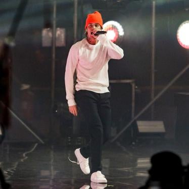 Justin Bieber performs during the Triller Fight Club Night at Mercedes Benz Stadium in Atlanta, Georgia