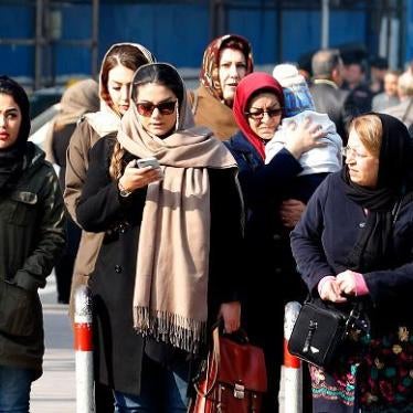Iranian women walk down a street in the capital Tehran on February 7, 2018.