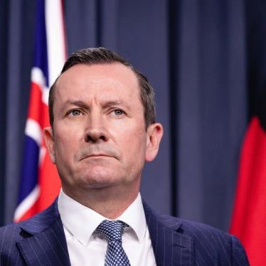 Western Australia Premier Mark McGowan during a press conference in Perth, Australia.