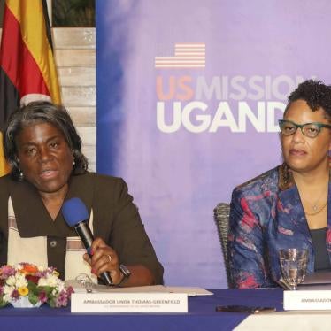 Two women speaking at a press conference