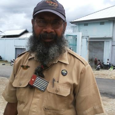Filep Karma outside the Abepura prison in Jayapura, Indonesia.