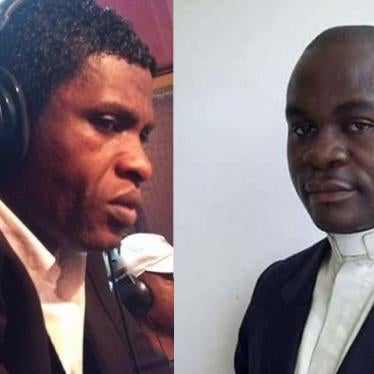 Martinez Zogo, right, and Jean Jacques Ola Bebe, left. 