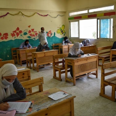 Egyptian high school students take their final exams in Cairo, Egypt.