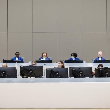 Judges of the Appeals Chamber of the International Criminal Court in The Hague, Netherlands.