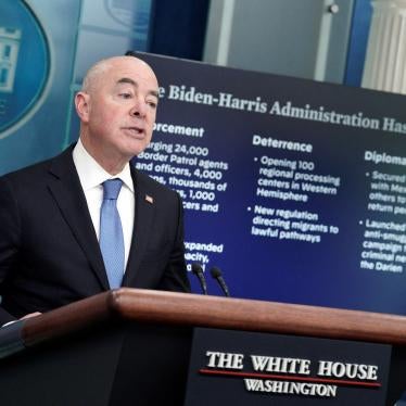 US Department of Homeland Security Secretary Alejandro Mayorkas speaks at a press briefing at the White House in Washington, DC on May 11, 2023.