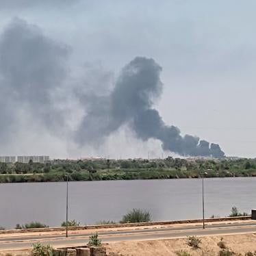  Smoke billowing in Khartoum North amid ongoing fighting in Sudan, July 18, 2023. 