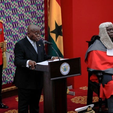 Ghanaian President Nana Akufo-Addo delivers his annual state of the nation address to the parliament in Accra, Ghana, March 30, 2022.