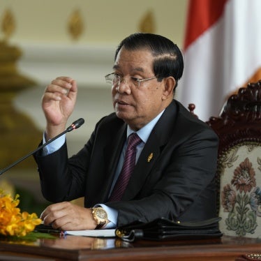 Cambodia's senate president and former prime minister Hun Sen gives a press conference at the National Assembly in Phnom Penh, Cambodia, August 22, 2023.