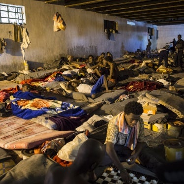 Men at a detention center in Tripoli, Libya, June 8, 2017. 