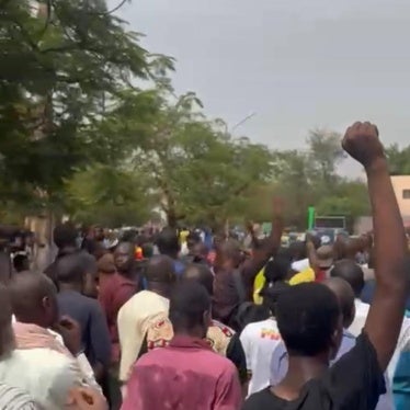 People protesting in Bamako, Mali.