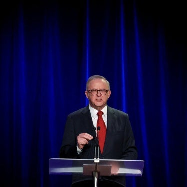 Australia's Prime Minister Anthony Albanese speaks at a Labor Party election night event, in Sydney, May 3, 2025. (