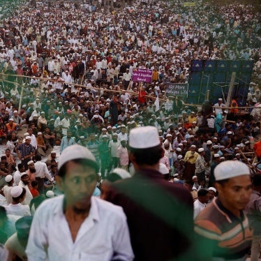 Rohingya refugees attend a solidarity event with UN Secretary-General Antonio Guterres and Muhammad Yunus, chief adviser of the Bangladesh Interim Government, at the Rohingya refugee camp in Cox's Bazar, Bangladesh, March 14, 2025.