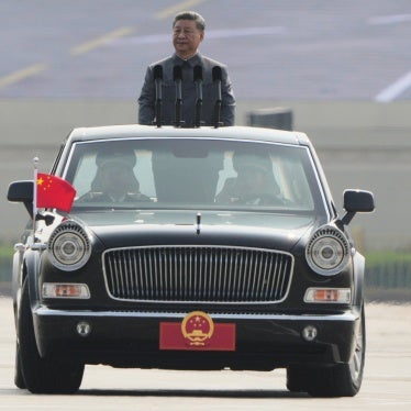 Chinese president Xi Jinping rides in a motorcade