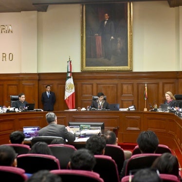 Justices Giovanni Azael Figueroa Mejia, Loretta Ortiz Ahlf, Lenia Batres Guadarrama, Hugo Aguilar Ortiz, Yasmin Esquivel Mossa, Maria Estela Rios Gonzalez, Irving Espinosa Betanzo, and Sara Irene Herrerias Guerrera during the first official session of the Mexican Supreme Court at Supreme Court building on September 10, 2025 in Mexico City, Mexico.