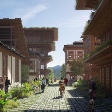 A simulation of Bhutan’s proposed Gelephu Mindfulness City, announced by King Jigme Khesar Namgyel Wangchuck on December 17, 2023.