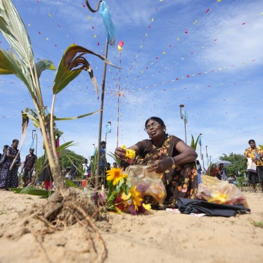 Families mourn victims of Sri Lanka’s 1983-2009 civil war on the beach at Mullivaikal where the final battle took place, May 17, 2024. 