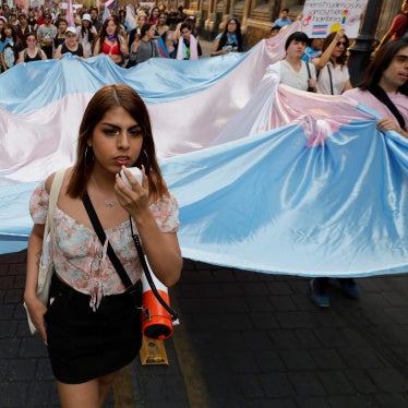 Trans and non-binary activists march in the streets of Mexico City, Mexico, on March 31, 2025 to mark the International Transgender Day of Visibility. 